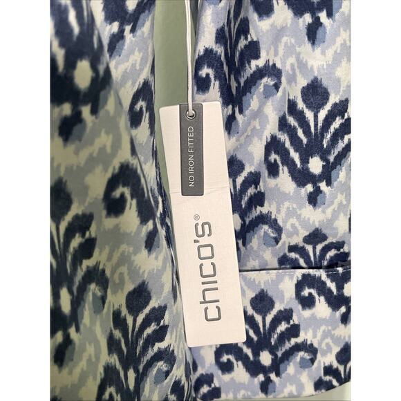 Chico's 0.5 / 6 No Iron Ikat Shirt NWT - Picture 3 of 7
